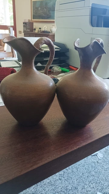 Brocca Caraffa In Rame Puro 100% Fatta A Mano | 2 Litri Con Coperchio E Finitura Martellata | Per Acqua Potabile, Benefici Ayuvedici E Arredamento Cucina