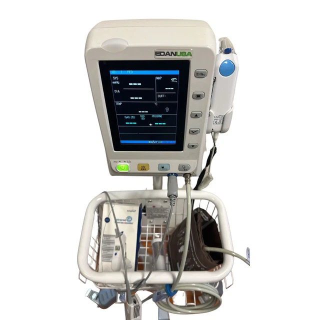 EDAN M3 VITAL Signs Monitor w/Cart NIBP, SpO2, Temp - Barely Used ...