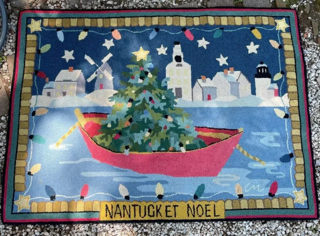 Claire Murray Nantucket Noel Signature Collection Hand Hooked Rug Wool Christmas