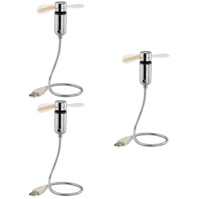 3x Ventole Alimentate USB Pro Tablet Portatile Ventilatore Da Tavolo Flessibile
