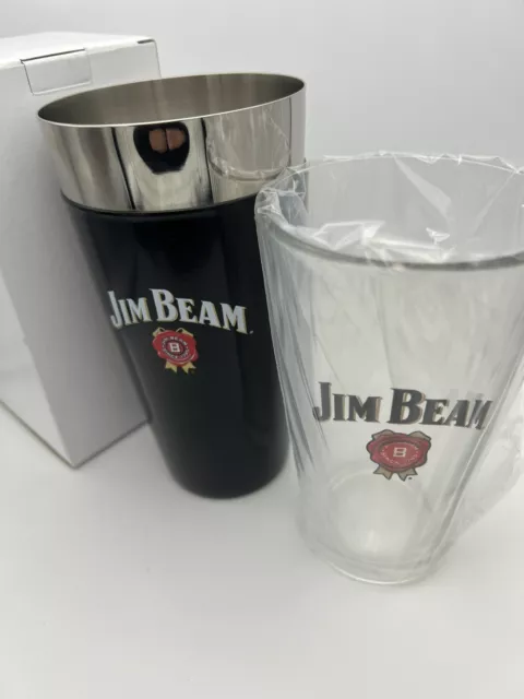 Jim Beam Signature Boston Shaker & Pint Glass Set Brand New in Box