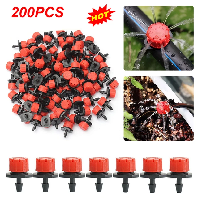 200 MICRO DRIP Adjustable Irrigation System Watering Sprinklers Emitter ...