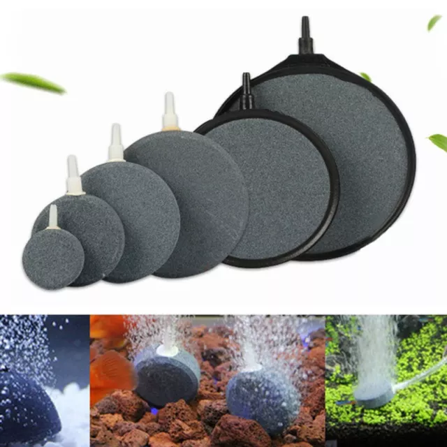 Aquarium Air Stone Disk Bubbles Fish Tank Pond Pump Aeration Oxygen Diffuser