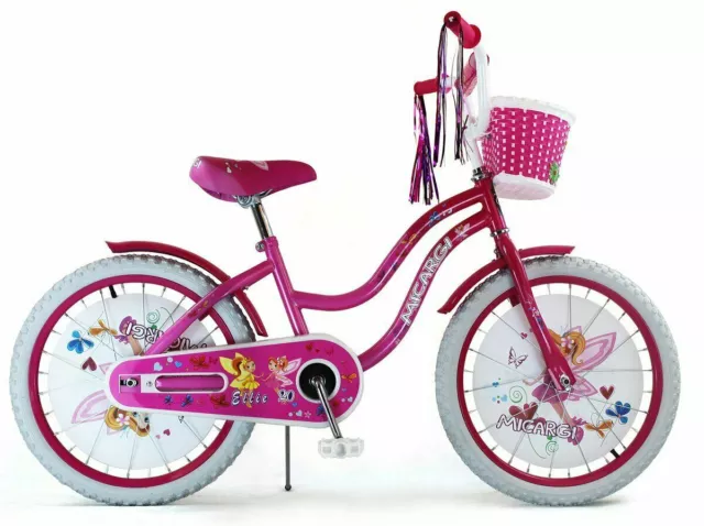 16" Girl Kids Bike with Training Wheels & Basket Freestyle Present Gift Bicycle