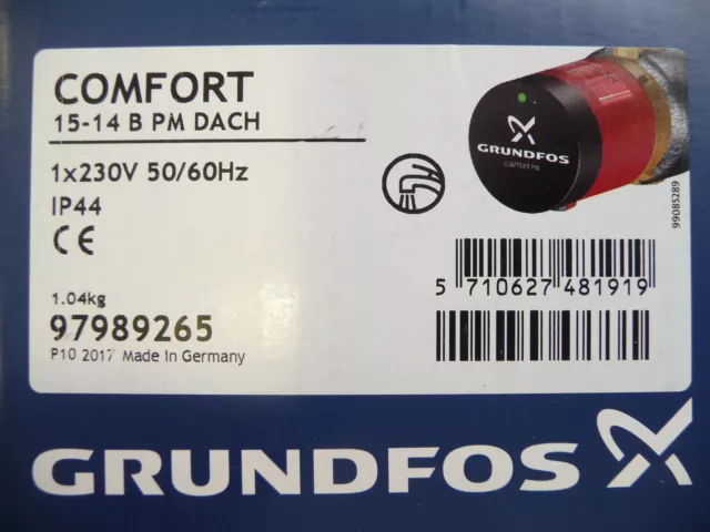 Grundfos Comfort UP 15 - 14 B PM Zirkulationspumpe 80 mm 230 Volt 97989265 NEU P