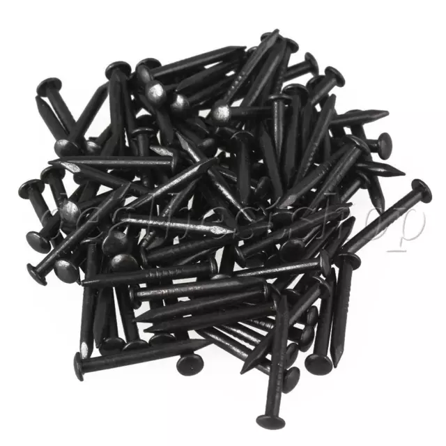 50 Pieces Black 15mm Length Archaize Pure Screw Nail with Round Head