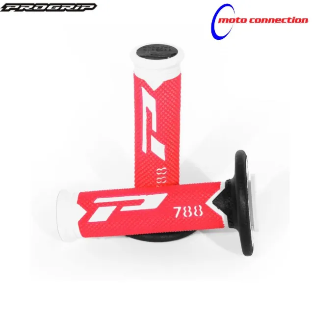 Pro Grip 788 Red / Black / White Triple Density Motocross Grips