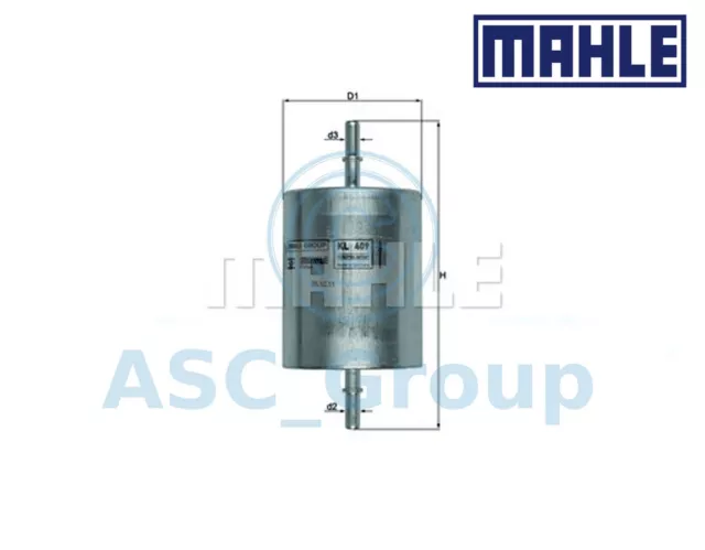 Genuine MAHLE Replacement Engine In-Line Fuel Filter KL 409