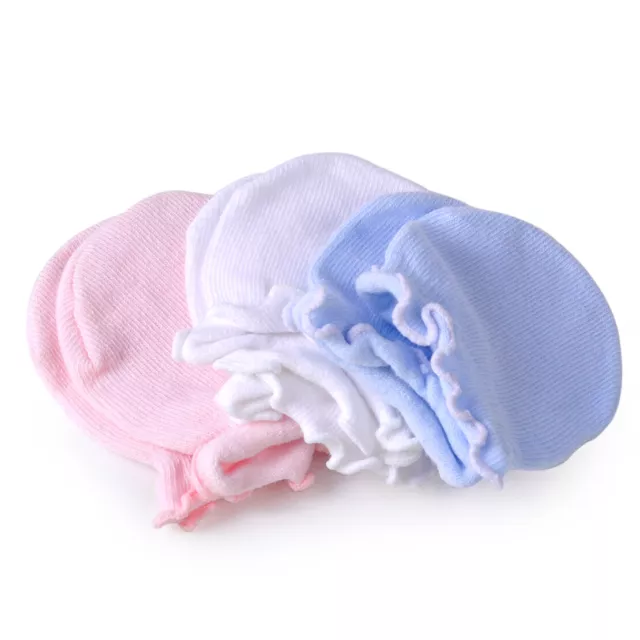 Fäustlinge 3/5 SET Kratzfäustlinge Baby Anti Kratz Handschuhe Farbe zufällig