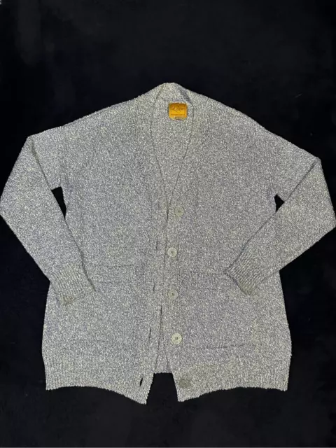 Le Lion Womens Cardigan Sweater Button Front Sz XL Glitter Knit B5