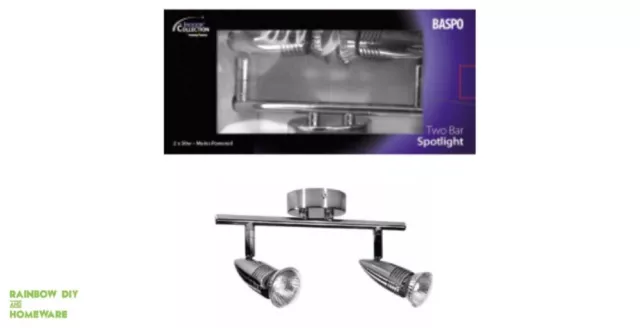 Plafonnier barre double spot finition brossée NEUF