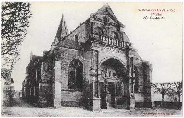 SAINT-GERVAIS 95 L' Eglise CPA non circulée non daté à dos vert Photo. André