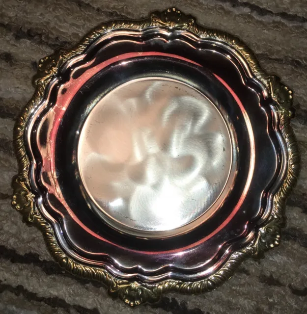 WMF-IKORA 322 7” Silver Plated Brass Tray Dish Metal Ornate Collectible 6 Corner