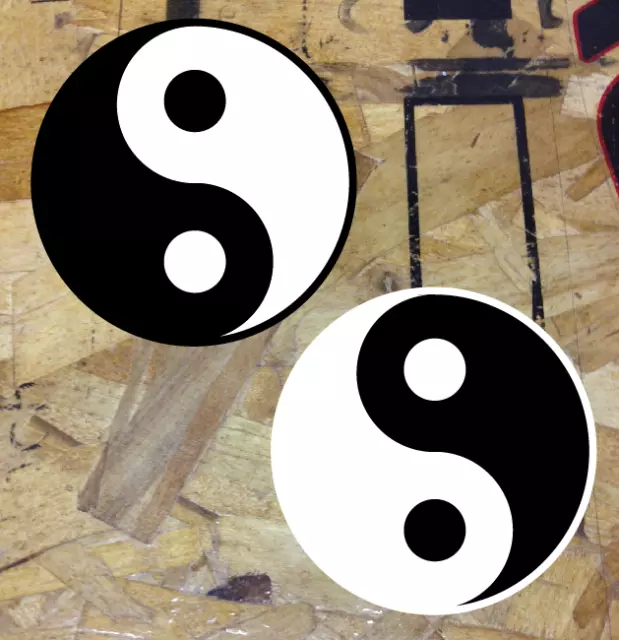 2 Ying Yang Decals Yin Yan Symbols car window stickers graphic - 3.5" plus minis