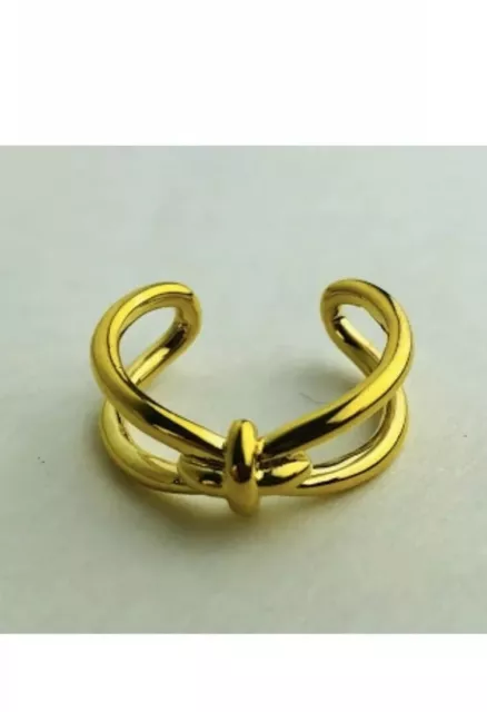 NWT authentic GILES & BROTHER size 7 gold-tone RING w/KNOT at center MSRP $299 3