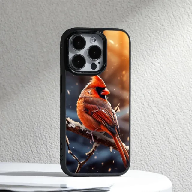 Bird Red Cardinal snow Rubber Phone Case For Galaxy A15 A53 A54 A32 A23