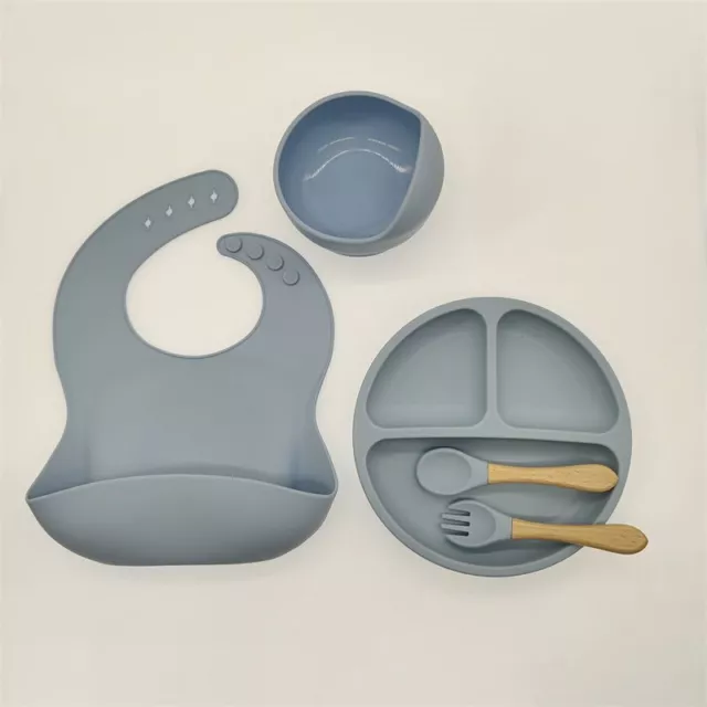Baby Feeding Bowl - Silicone Babies Tableware Non-Slip Suction Bowl Set 5PC Set