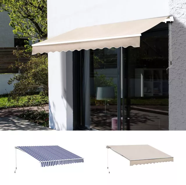 Retractable Garden Patio Manual Awning Canopy Shelter Outdoor Sun Shade