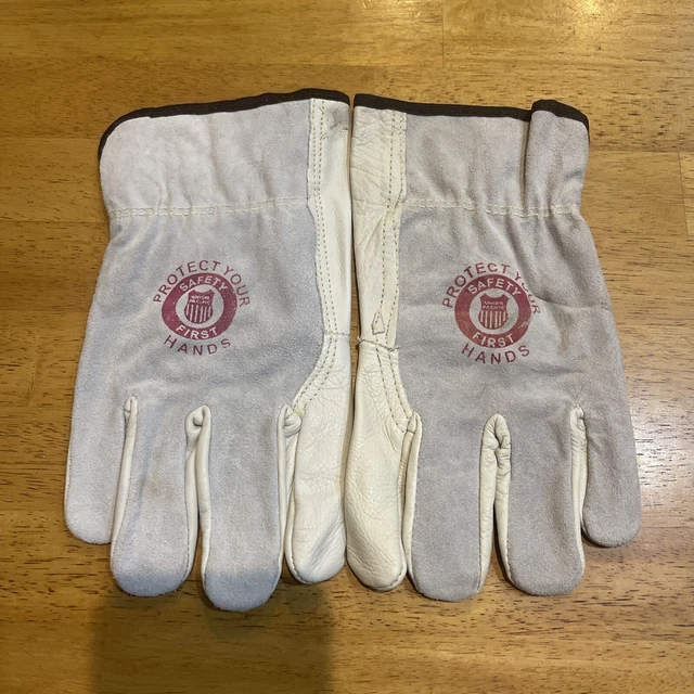 Union Pacific railroad safety work gloves leather size L
