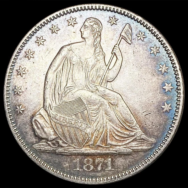 1871 Seated Liberty Half Dollar Coin UNCIRCULATED