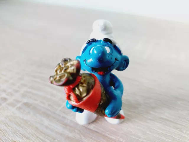 Schlumpf mit rot goldener Schultüte Schlümpfe Smurf Puffi Pitufo Schtroumpf