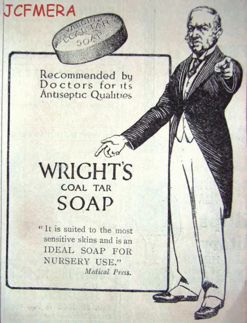 Original  Wright's 'COAL TAR SOAP' Advert #3 : Small Antique 1920 Print AD
