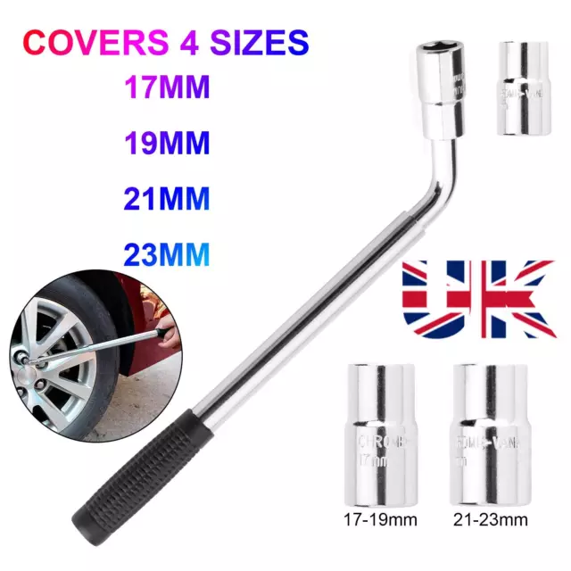 Extendable Wheel Brace Wrench Telescopic 17 19 21 23MM Car Van Socket Tyre Nut