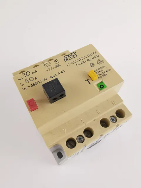 ACE FIG68-40/4/003 FI Switch 40A 30mA 4-Pin Fault Current Breaker