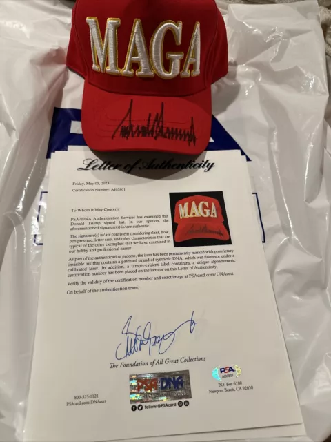 Donald Trump Autograph Maga Hat LOA Included PSA certified