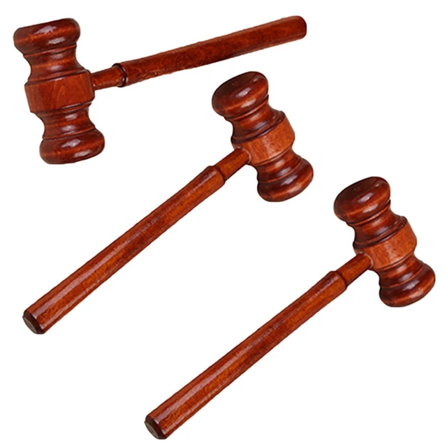 3 Pcs Wooden Judge Hammer Judges Gavel Costume Accessory Tool Toy Hammer Student