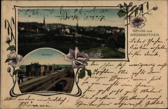 Ak Großbothen Grimma in Sachsen, Bahnhof, Gleisseite, Blick auf... - 3197368