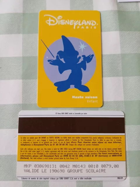 1 pass Euro Disney Disneyland MICKEY bde magn Marron  verso 98032M TTB