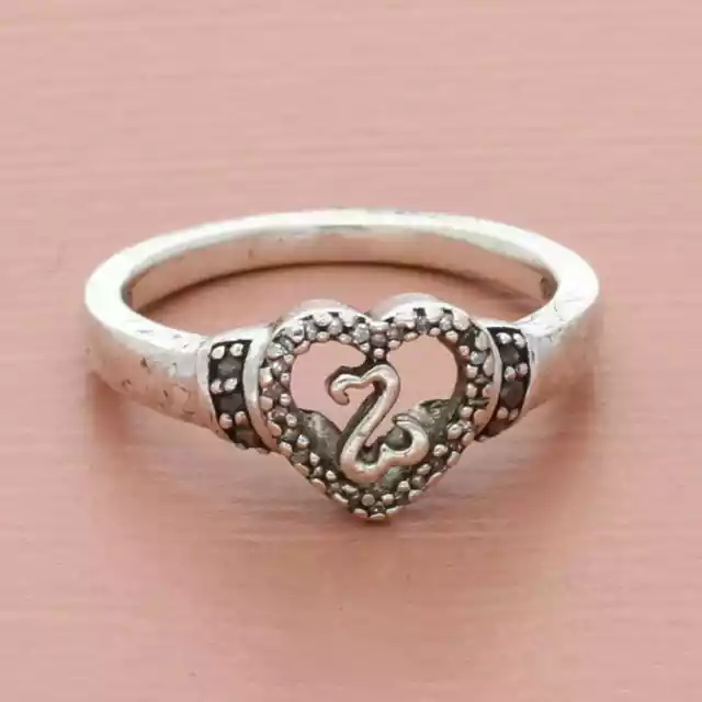 ❗️CLEARANCE❗️jane seymour sterling silver diamond open hearts ring size 6.75