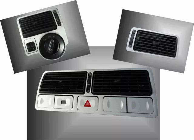 Brushed Aluminium effect Air Vent stickers to fit VW Golf Mk4 Jetta GTI R32