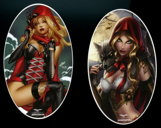 Zenescope Red Riding Hood large stickers ~ set of 2