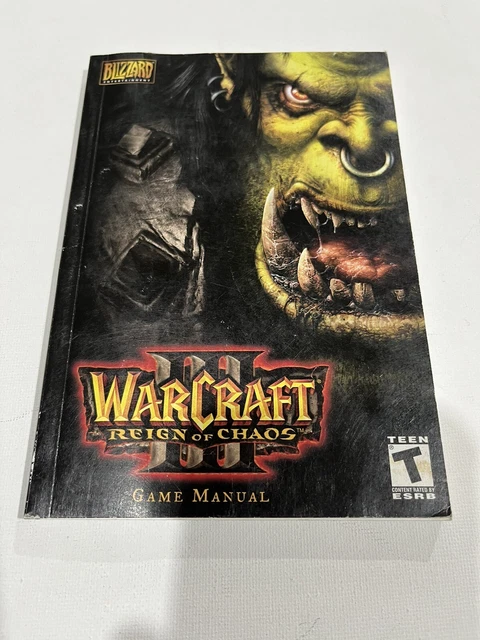 Warcraft III: Reign Of Chaos PC Game Manual Booklet (BOOK ONLY) Blizzard 2002