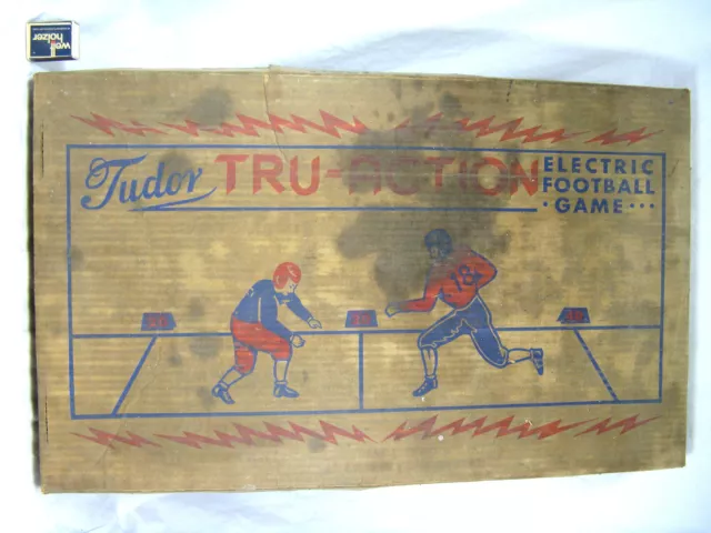 Vintage / Altes elektrisches Football Spiel aus Blech Tudor Tru Action 110 V USA