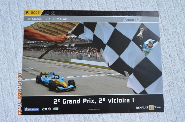 FORMULE 1 RENAULT F1 TEAM - Poster 40x30cm Alonso Trulli Montagny 2004
