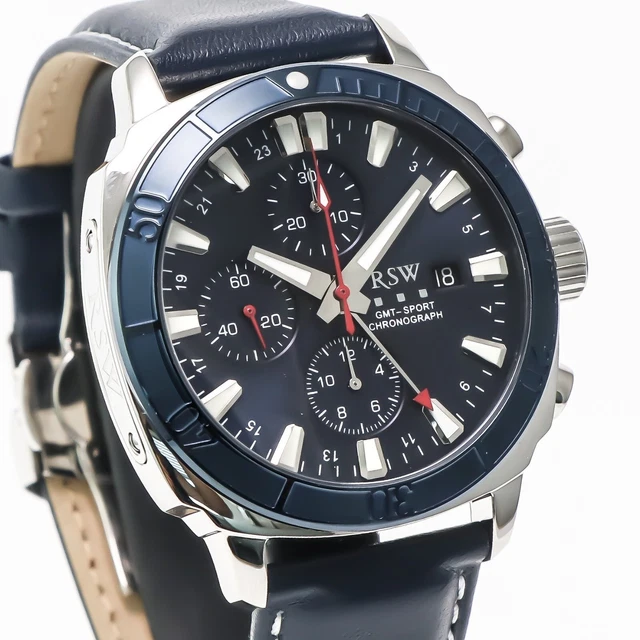 Montre Homme Optima Ortilla Automatique - Cadran Noir, Boîtier Acier 43mm - Mécanique Suisse - Neuf Avec Boîte