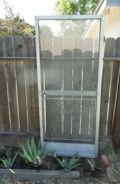 Vintage Aluminum Screen Storm Door Original Hardware Shipping Available $$