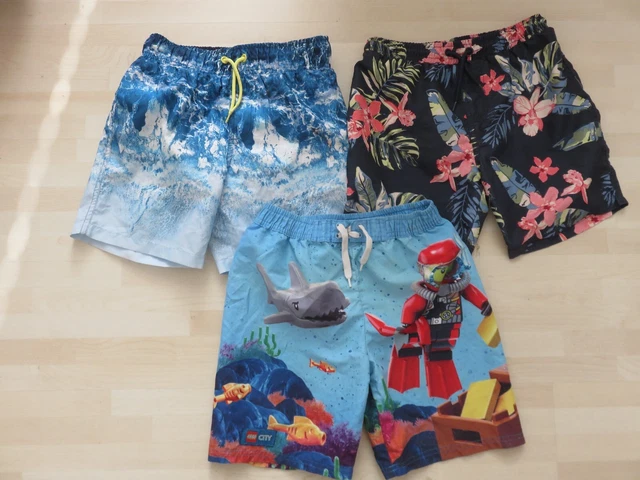 PANTALONCINI DA BAGNO PRIMARK & LEGO RAGAZZO'S 3 ARTICOLI PACCHETTO ETÀ 8-9 ANNI fodera in rete