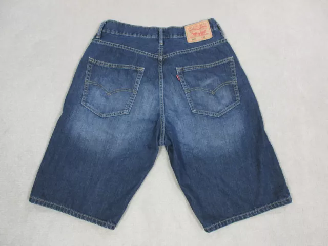 Levis Shorts Mens 32 Blue 569 Loose Straight Denim Jean Baggy Dark Wash Red Tab*