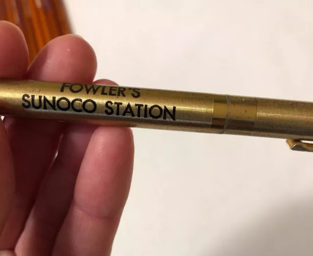 Vintage Sunoco Gas & Oil Service Station Pen US PENCIL CO. NYC Gold tone