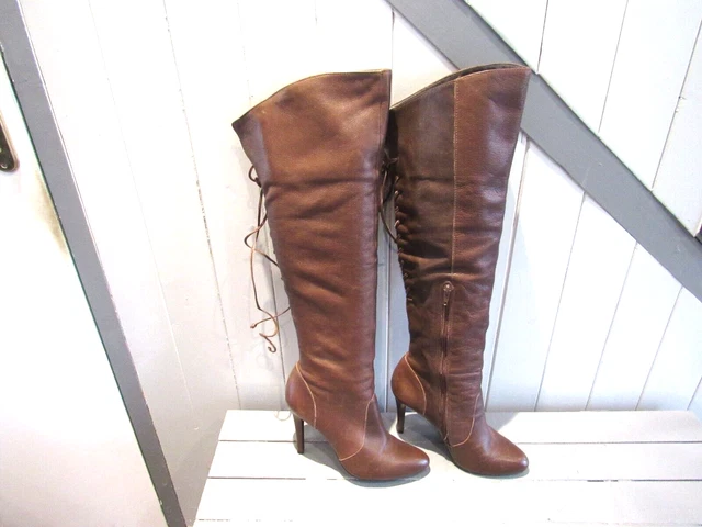 Bottes A Talons Cuir Marron P 38 San Marina