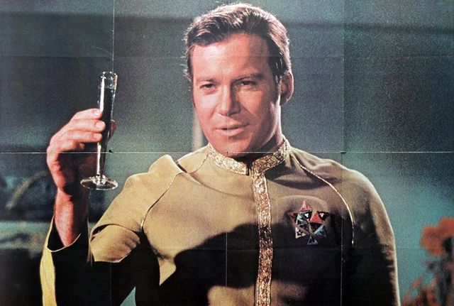 Star Trek Poster . Captain James T Kirk Raises A Toast . William Shatner