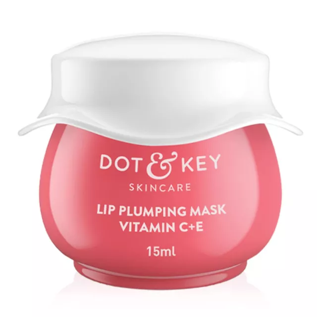 Dot & Key Lèvre Repulpant Masque avec Beurre Karité, Vitamine C + E, 15ml