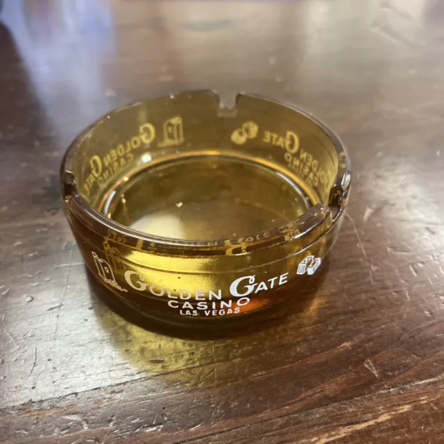 Vintage Golden Gate Hotel Casino Las Vegas Nevada Advertising Glass Ashtray