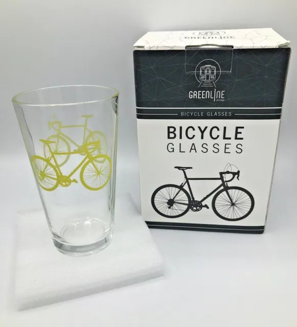 Greenline Goods - Bicycle Beer Glass 16 oz., Drinkware Lime Yellow Sport