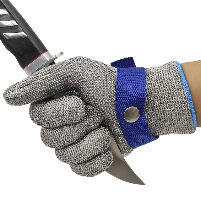 Blue. Protection Gloves Stainless Steel Stab Resistant Glove  Work
