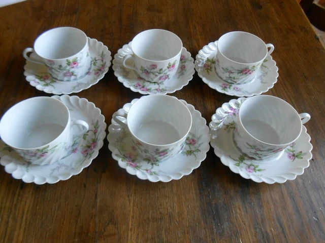 Haviland Limoges Service A The Cafe Torsade 6 Tasses Et Soucoupes